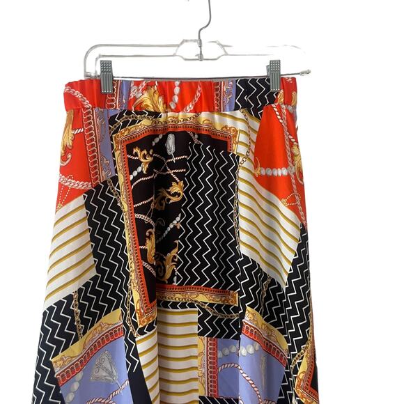 Marc New York Women Small Geometric Asymmetric Mixed Media Scarf Skirt - Picture 2 of 8